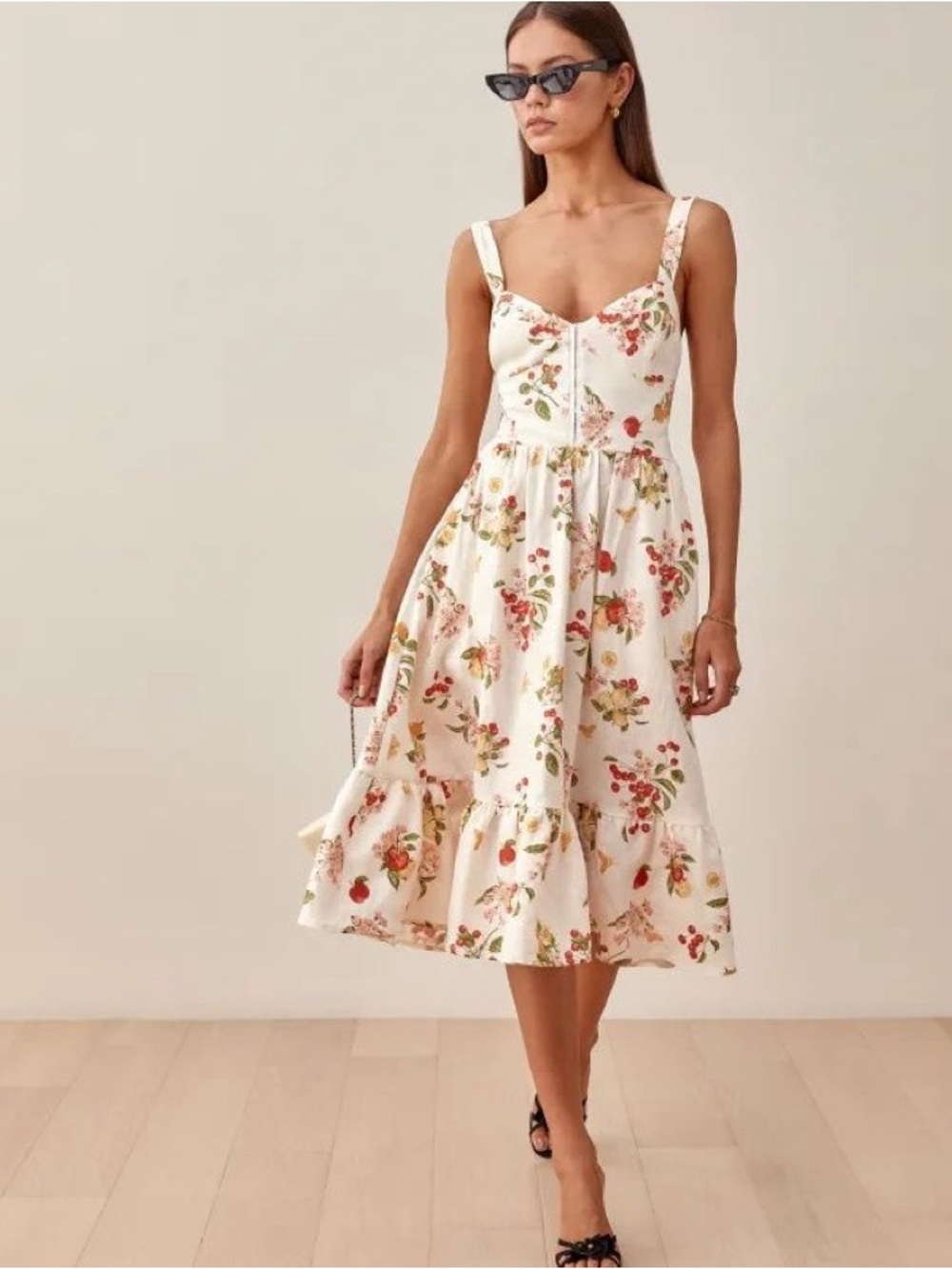 Rare Reformation Dolci Linen Dress in Fruity, 0